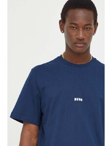MSGM tricou din bumbac bărbați, culoarea bleumarin, cu imprimeu 3640MM500.247002