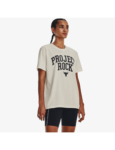 Tricou pentru femei Under Armour Project Rock Heavyweight Campus T-Shirt White
