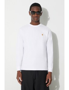 Carhartt WIP longsleeve din bumbac longsleeve Chase T-Shirt culoarea alb, uni, I026392.00RXX