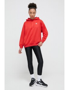 adidas Originals bluză femei, culoarea roșu, cu glugă, cu imprimeu IP0585