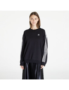 adidas Originals Hanorac pentru femei adidas 3 Stripes Oversized Crew Sweatshirt Black