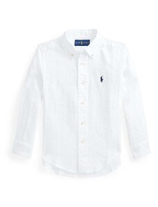 Polo Ralph Lauren cămașă de in pentru copii culoarea alb