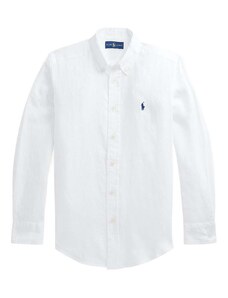 Polo Ralph Lauren cămașă de in pentru copii culoarea alb