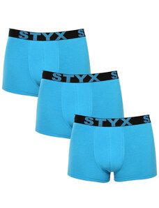 3PACK boxeri pentru bărbați Styx sport elastic albastru deschis albastru deschis (3G1169) L