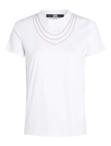 KARL LAGERFELD T-Shirt Karl Necklace 240W1731 100 white
