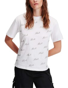 KARL LAGERFELD T-Shirt Rhinestone Karl 240W1704 100 white