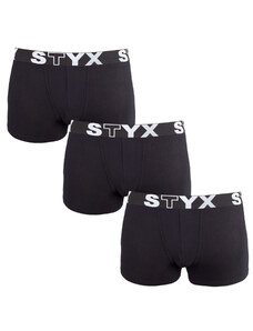 3PACK boxeri pentru copii Styx sport elastic negru (3GJ960) 6-8 ani