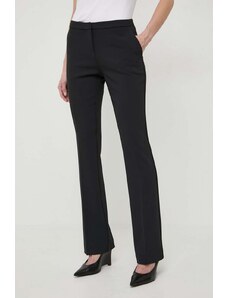 Pinko pantaloni femei, culoarea negru, evazati, high waist