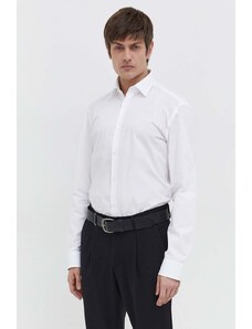 HUGO cămașă din bumbac bărbați, culoarea alb, cu guler clasic, slim 50508294