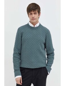 HUGO pulover de bumbac culoarea verde 50504395