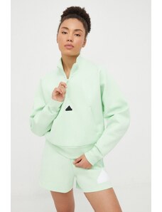 adidas bluză Z.N.E femei, culoarea verde, uni IS3922