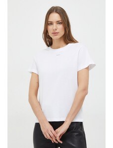 Pinko tricou din bumbac femei, culoarea alb