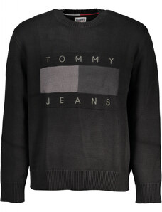 Tommy Jeans Pulover barbati din bumbac cu imprimeu cu logo negru