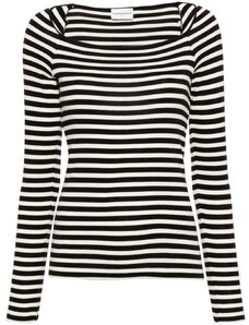 Claudie Pierlot striped-pattern cotton top - Black