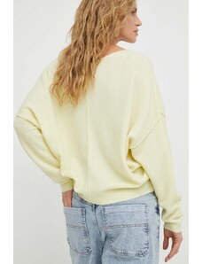 American Vintage pulover din amestec de lana femei, culoarea galben, light