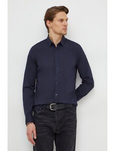 Calvin Klein camasa barbati, culoarea albastru marin, cu guler clasic, slim
