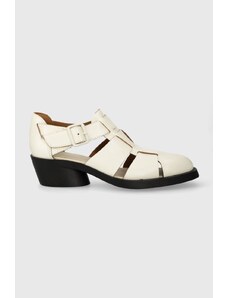 Camper sandale de piele Bonnie femei, culoarea alb, cu toc drept, K201635.002