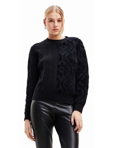 Desigual pulover femei, culoarea negru