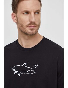 Paul&Shark tricou din bumbac barbati, culoarea negru, cu imprimeu