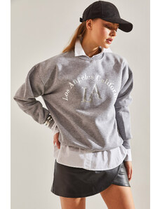 Bianco Lucci Women's La Printed Three-Thread Rack Sweatshirt