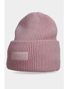 Kesi Women's winter hat with 4F logo light pink