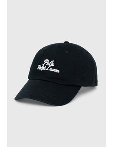 Polo Ralph Lauren șapcă de baseball din bumbac culoarea negru, cu imprimeu 710936498