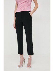 Pinko pantaloni femei, culoarea negru, drept, high waist