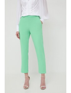 Pinko pantaloni femei, culoarea verde, drept, high waist