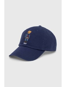 Polo Ralph Lauren șapcă de baseball din bumbac culoarea bleumarin, cu imprimeu 710706538