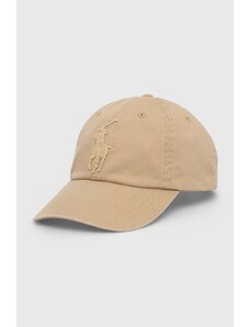 Polo Ralph Lauren șapcă de baseball din bumbac culoarea bej, cu imprimeu 710935043