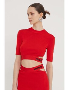 HUGO pulover femei, culoarea roșu, light 50508600