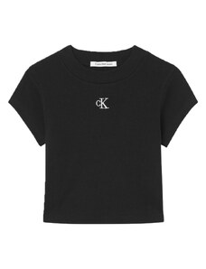 CALVIN KLEIN T-Shirt Ck Rib Cropped Slim Tee J20J218337 BEH ck black