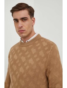 BOSS pulover de lână bărbați, culoarea bej, light 50506033