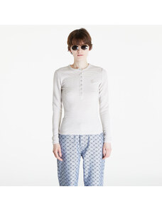 Tricou pentru femei Daily Paper Denise Button Long Sleeve T-Shirt Moonstruck Beige