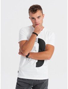 Ombre Clothing Men's printed cotton t-shirt - white V1 OM-TSPT-0166