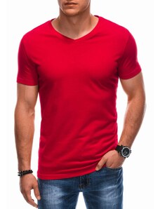 EDOTI Men's basic V-neck t-shirt EM-TSBS-0101 - red V6