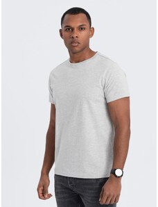 Ombre Clothing Classic BASIC men's cotton T-shirt - grey V3 OM-TSBS-0146