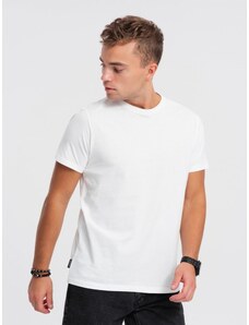 Ombre Clothing BASIC men's classic cotton T-shirt - white V14 OM-TSBS-0146