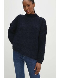 Answear Lab pulover de lana culoarea albastru marin, călduros