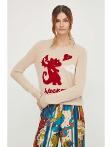 Weekend Max Mara pulover de cașmir culoarea bej, light 2415360000000