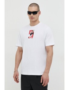 Diesel tricou din bumbac bărbați, culoarea alb, cu imprimeu A12458.0BEAF