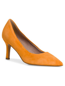 Pantofi de damă Tamaris cu toc înalt din piele - portocaliu