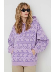 Roxy bluză That Girl Beautiful femei, culoarea violet, cu glugă, cu imprimeu ERJFT04801