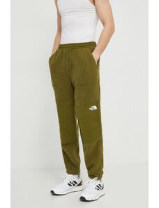 The North Face pantaloni de trening culoarea verde, neted