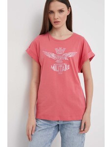 Aeronautica Militare tricou din bumbac femei, culoarea roz