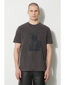 KSUBI tricou din bumbac portal kash ss tee bărbați, culoarea gri, cu imprimeu, MPS24TE014