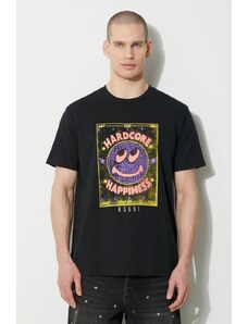 KSUBI tricou din bumbac hardcore kash ss tee bărbați, culoarea negru, cu imprimeu, MPS24TE004
