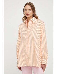 Weekend Max Mara cămașă din bumbac femei, culoarea portocaliu, cu guler clasic, regular 2415110000000