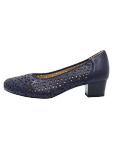 Pantofi dama, Karisma, JIJI20106B-42-N-Albastru-Inchis, casual, piele naturala, cu toc, albastru inchis (Marime: 40)