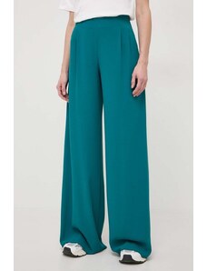 MAX&Co. pantaloni femei, culoarea verde, drept, high waist 2416130000000